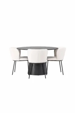New Spisegruppe Lanzo med 4 stole Edina Spisegrupper