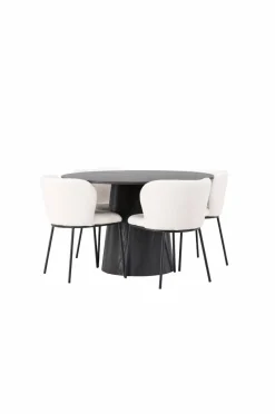 New Spisegruppe Lanzo med 4 stole Edina Spisegrupper