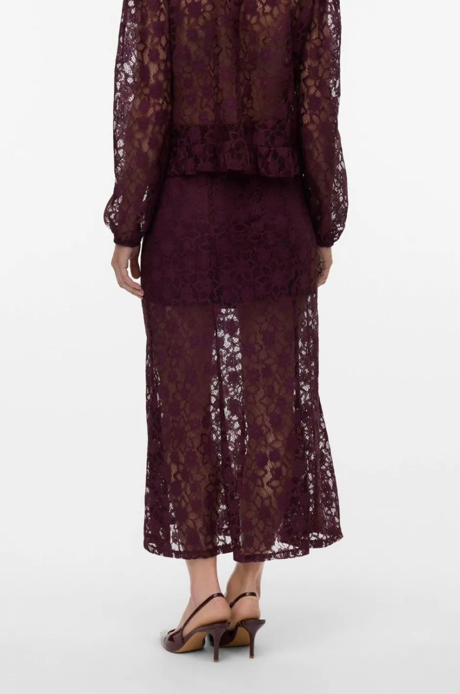 Vero Moda Maxi nederdel vmMeta Lace HW Ankle^Dame Nederdele