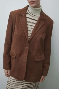 Online Blazer i ruskind viSuede L/S Dame Blazere & Veste