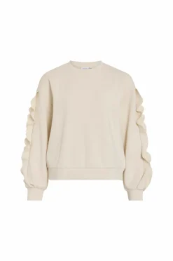 Outlet Sweatshirt viMentina Flounce O-neck L/S Dame Sweatshirts & Hoodies