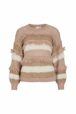 Vila Trøje viTuri O-neck L/S Sequin Knit Top^Dame Trøjer & Cardigans