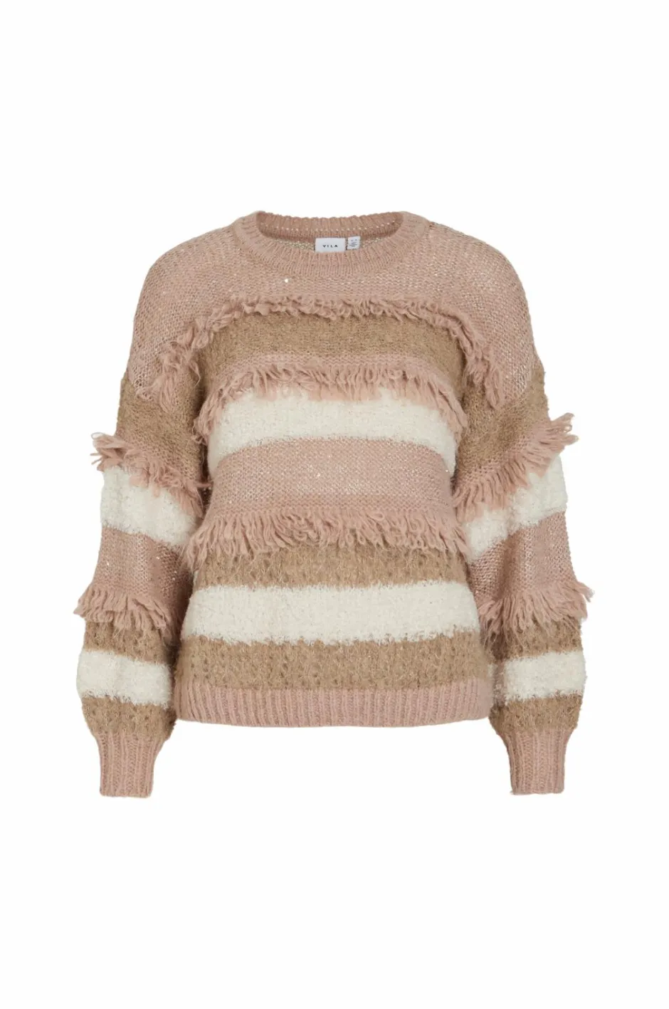 Vila Trøje viTuri O-neck L/S Sequin Knit Top^Dame Trøjer & Cardigans