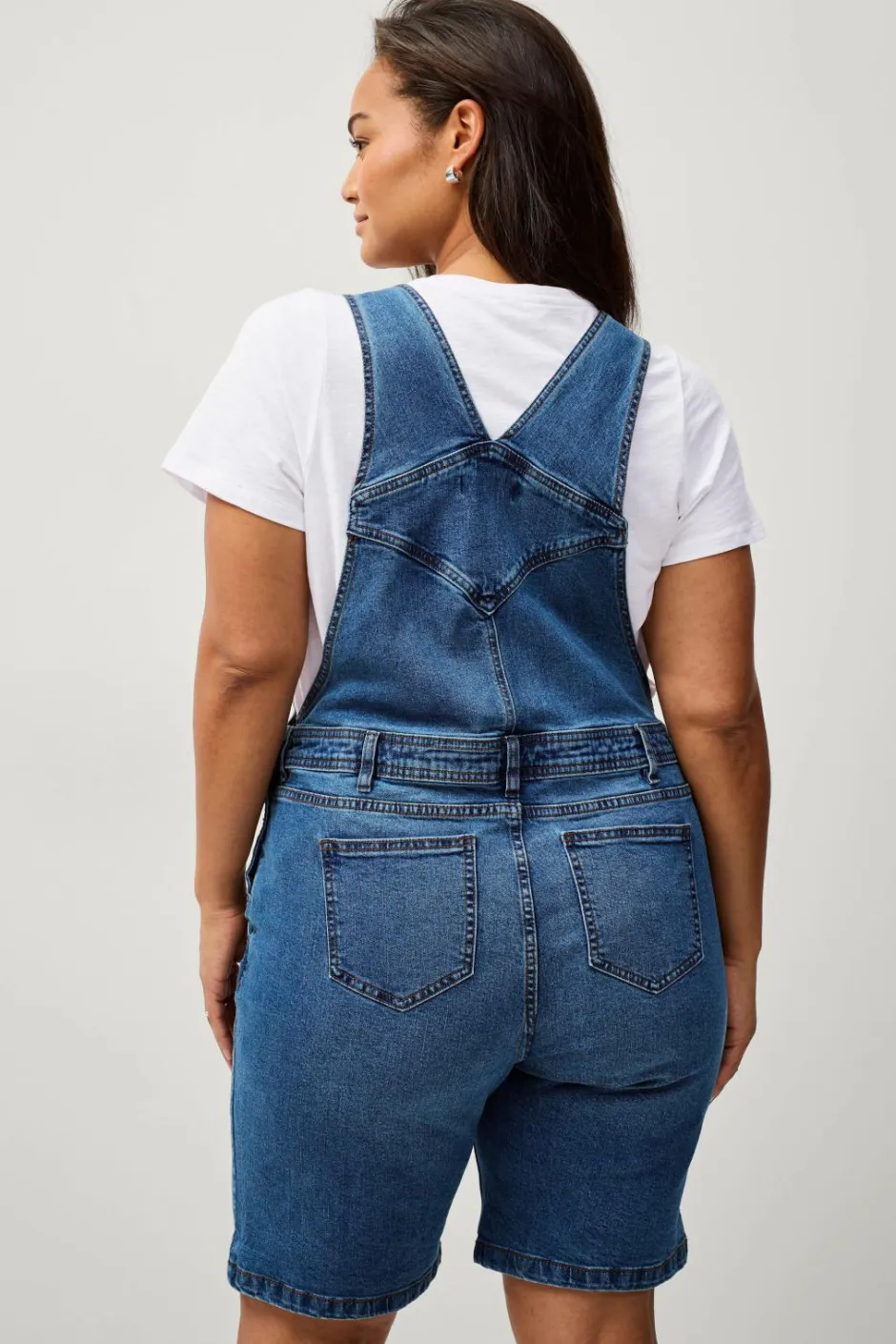 Zizzi Denimshorts jEvlia Dungaree Shorts^Dame Jumpsuits & Buksedragter