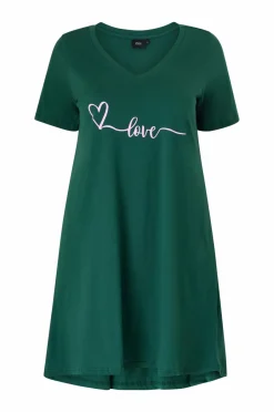 Zizzi Natkjole mAlba S/S Blk Dress^Dame Nattøj