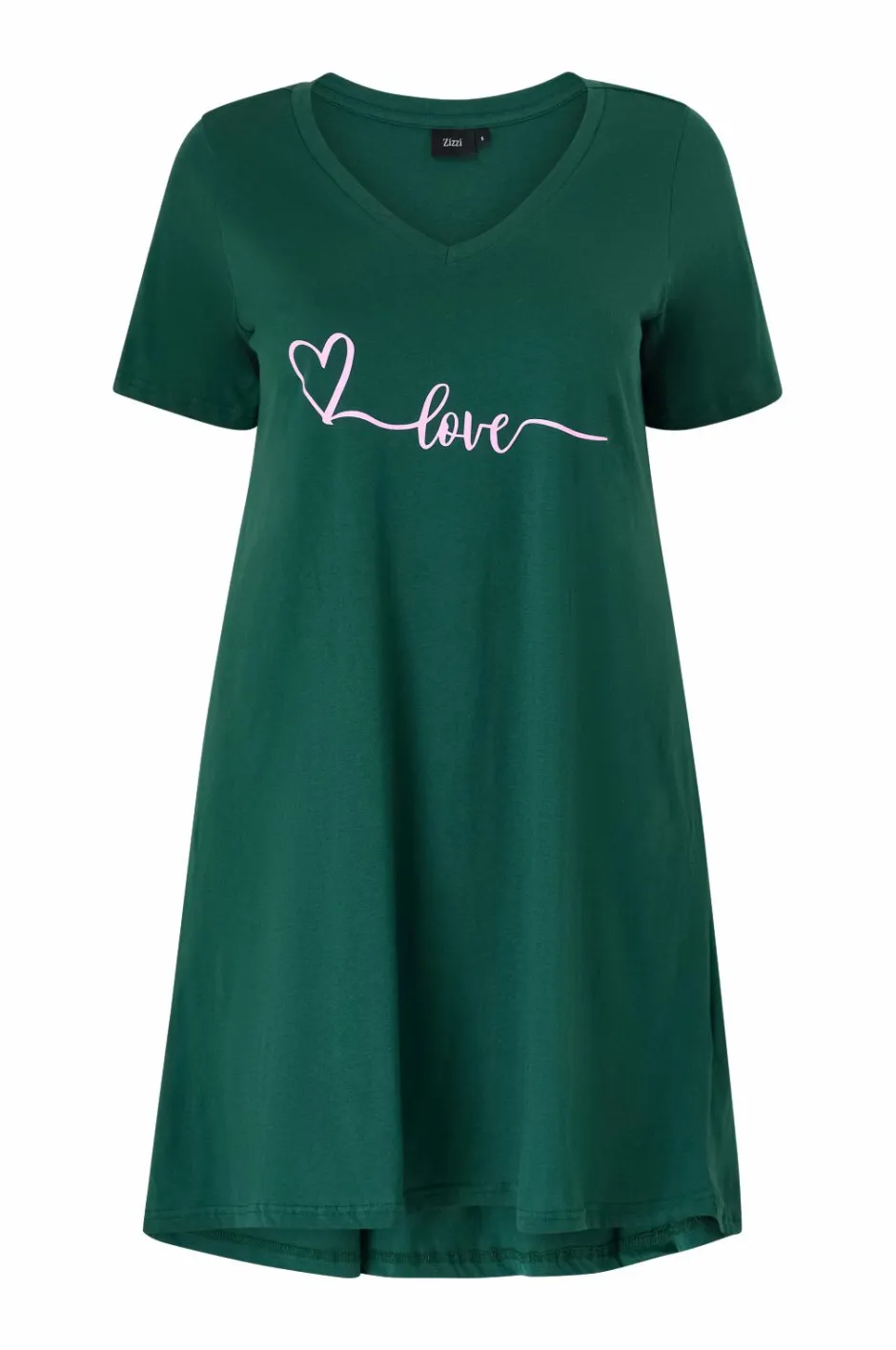 Zizzi Natkjole mAlba S/S Blk Dress^Dame Nattøj