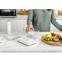 Sale Drypbakker Fresh & Save til glasbeholder M/L 2-pak Køkkenopbevaring